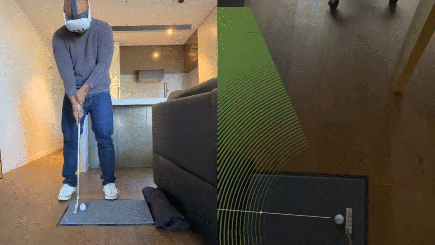 Putt Window Lets You Use Your Real Putter &amp; Ball In Quest 3 Mixed Reality