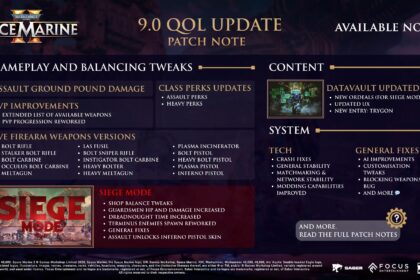 Warhammer 40,000: Space Marine 2 – Patch 9.0 is Live With Updates to Datavault, Perks, and More