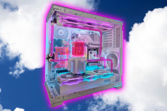 This stunning white gaming PC build pops with a touch of vivid pink
