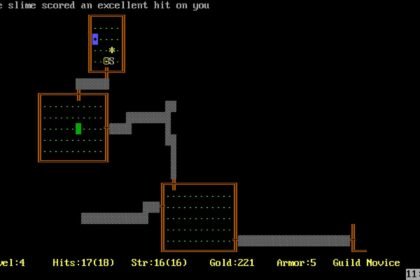 I've never played a roguelike, so I started with the original Rogue (1980)