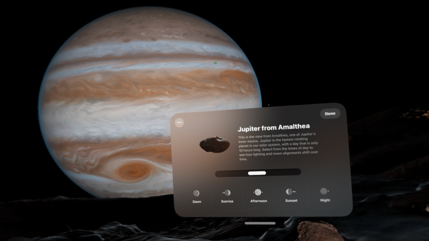 Apple's visionOS Jupiter Environment Features Moving Great Red Spot &amp; Dynamic Shadows