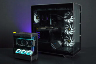 This tiny fishtank gaming PC somehow has an Nvidia GeForce RTX 4070 GPU in it