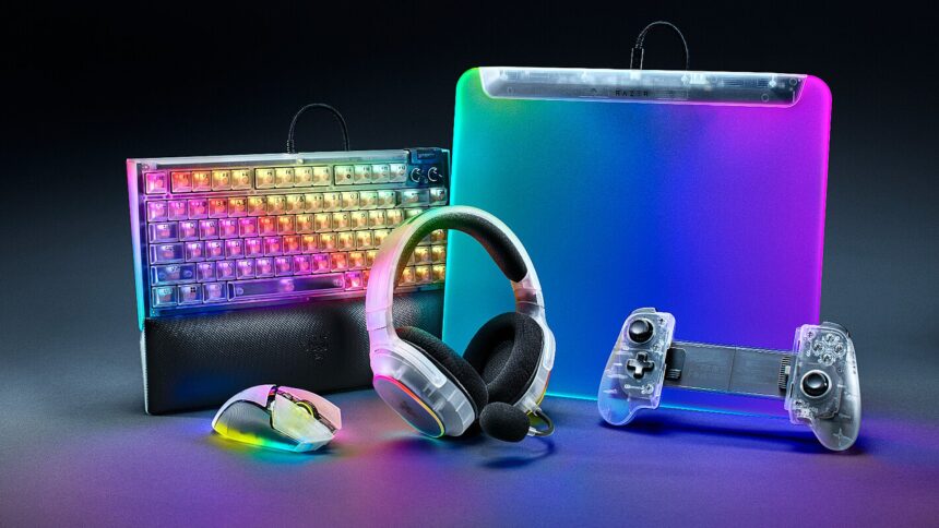 I love Razer's transparent gaming PC peripherals, and this new white collection is pure Xbox Crystal magic