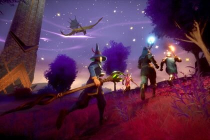 Picture showing players running up the hill in Runescape DragonWilds.