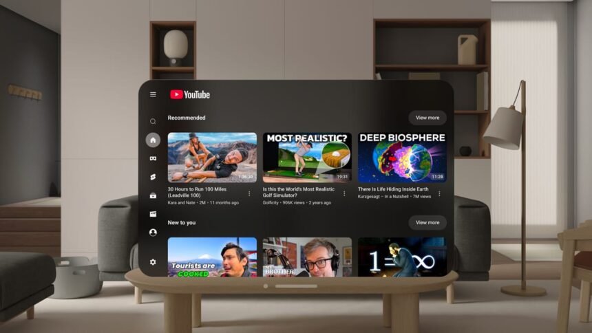 YouTube Launches Official Apple Vision Pro App