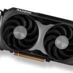 An AMD RX 9000 series GPU with the reference cooler design.