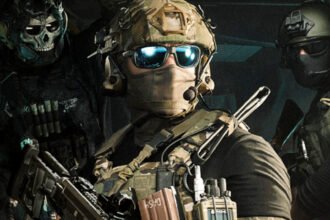 Call of Duty Modern Warfare 4 Open Beta patch notes - A new update adds the bigger maps of Ground War: Combat Outpost to the multiplayer test - Three soldiers sit in a helicopter.