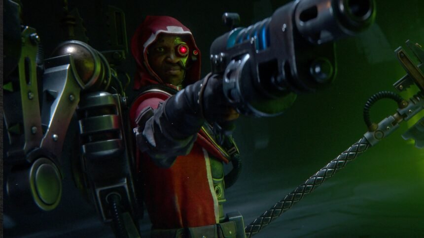 Dawn of War 4 release date - a game character pictured with a red hood