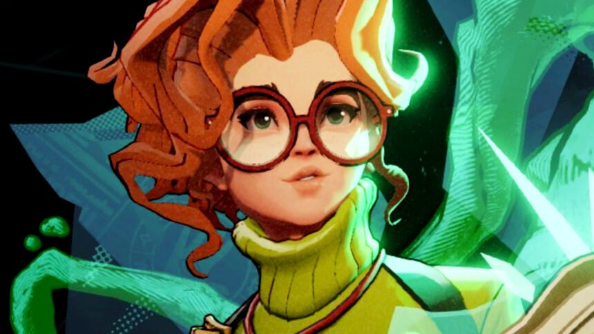 The next Deadlock update won't arrive until late September, Valve confirms - Paige, a redheaded woman wearing large glasses and a green turtleneck sweater.