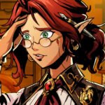 Ledgerbound is a new tactical RPG with flirting that could make BG3 blush - Rayna, the red-haired protagonist and insurance analyst.