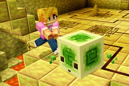 The Minecraft Sulfur Cube update has unlocked all manner of creative new Marketplace minigames - A player solves a puzzle in the Sulfur Strongholds add-on.
