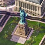 SimCity 4 mod finally fixes a 23-year-old bug with NAM update 50 - Sthe Statue of Liberty stands in a city square in the EA and MAXIS city builder.