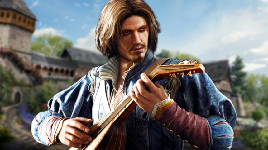 New The Witcher 3 DLC Songs of the Past will give Geralt's best friend a much-deserved chance to shine - Dandelion (or Jaskier), a bard strumming his lute.