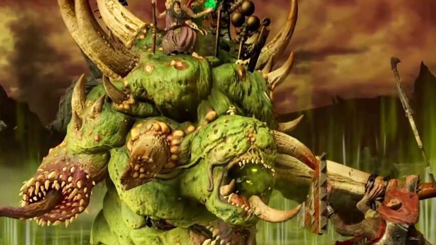 Total War Warhammer 3 Lords of the End Times roster reveal - The Glottkin Brothers, Chaos supporters of Nurgle.