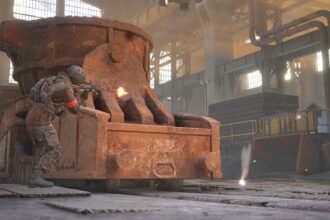 Wardogs playtest: two soldiers mid gunfight inside an industrial building.