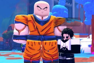 Anime Breaker codes - A player standing beside an NPC in Anime Breaker on Roblox.