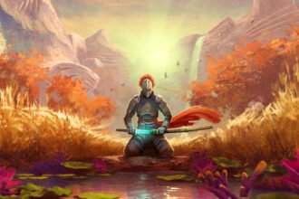 Fantasy 4X game Endless Legend 2 hits version 1.0 with a new faction that just doesn't fit in - A warrior on their knees by a lake, inspecting their sword.