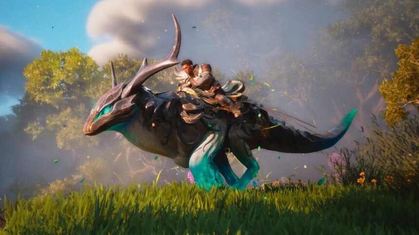 ArenaNet says Guild Wars 3 will make you "fall in love with MMOs." Here's why I think it could: An image of a man in armor riding a stag-like creature through a green field
