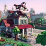 A house being built in Lego Skylines.