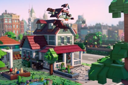 A house being built in Lego Skylines.