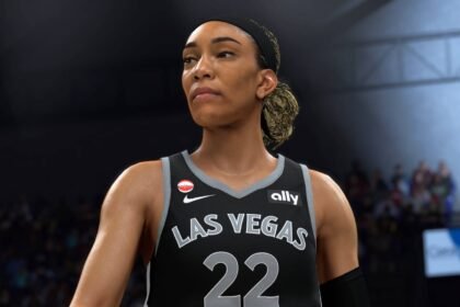 Nvidia DLSS 5 is arriving very soon, bringing "Hollywood-grade photorealism" to your games: An image of a Black woman with blond hair tired back wearing a Las Vegas NBA jersey