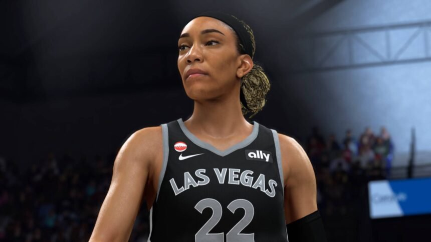 Nvidia DLSS 5 is arriving very soon, bringing "Hollywood-grade photorealism" to your games: An image of a Black woman with blond hair tired back wearing a Las Vegas NBA jersey