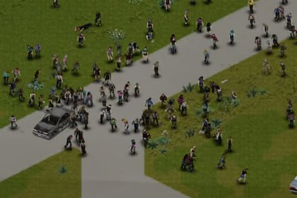 Project Zomboid build 42.21 fixes vanishing zombie hordes, as The Indie Stone promises "faster" movement on updates - A crowd of zombies in the survival game.
