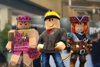 Roblox future 2026 - three characters against a blurry picture of RDC