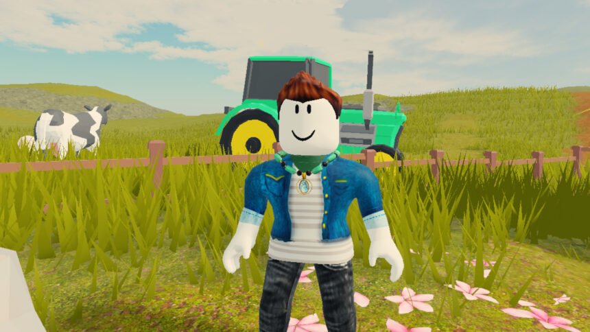 Search for the Needle codes - Roblox character by a tractor in the game's lobby