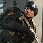 COD Warzone legacy camos: An image of an Operator in MW4.