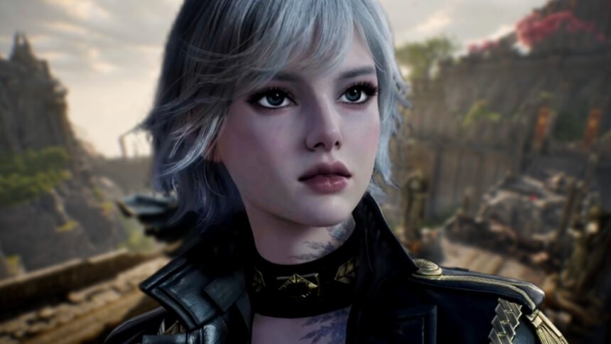 New MMORPG Aion 2 hits top spot on Steam's global charts just from advanced access sales - A silver-haired woman in a black leather jacket.