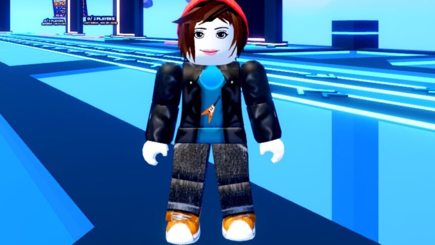 Anime Ball Duels codes: a person stood on a blue floor