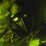 March of Giants - New character Pandemos, highlighted in toxic green hues.