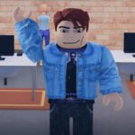 Build a Phone Empire codes: An image of a roblox character in an office.