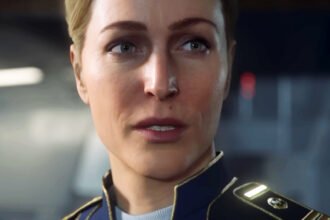 Star Citizen's blockbuster single-player Squadron 42 is now on Steam if you want to wishlist it - Gillian Anderson in the upcoming space adventure.