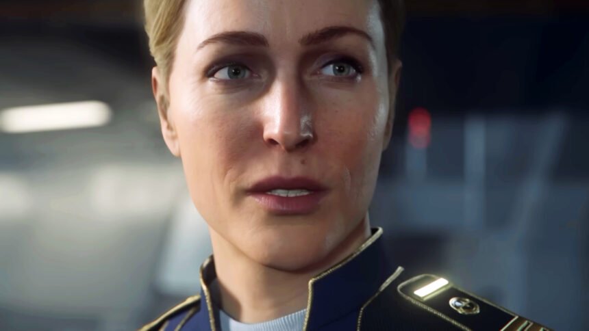 Star Citizen's blockbuster single-player Squadron 42 is now on Steam if you want to wishlist it - Gillian Anderson in the upcoming space adventure.